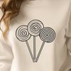 Stylish Lollipop Icon SVG File A digital design element featuring a stylized lollipop in a clean, graphic style.