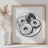 Colorful Pastry Design A colorful illustration of a single donut with rounded edges and a smooth surface.