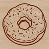 A circular food item with frosting and sprinkles, suitable for vector design.