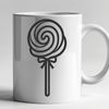 Beautiful SVG Candy Graphic A colorful lollipop designed as a vector art, suitable for various uses including commercial and personal projects.