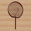 Swirled Treat SVG Design A colorful illustration of a lollipop with swirled ice cream on top.