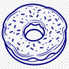 Donut Silhouette Vector Graphic A circular baked dessert with a hole in the center.