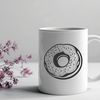 Donut Vector Art Illustration A round, sweet pastry with a hole in the middle.
