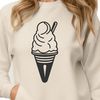 Beautiful Ice Cream SVG Graphics A colorful illustration of a scoop of ice cream on a cone, created as vector art for use in various design projects.
