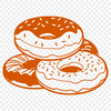 Colorful Donut SVG Template A simple illustration of a donut made from vector shapes, suitable for digital cutting machines like Cricut.