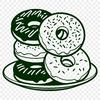 Colorful Donut Artwork A colorful illustration of a classic donut dessert with rounded shape and sprinkles.