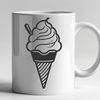 Colorful Vector Ice Cream Illustration A colorful illustration of a cone-shaped ice cream with a scoop on top, depicted in vector style.