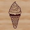 Fun Food Illustration An SVG graphic of a single scoop of creamy ice cream on a stick with sprinkles.