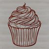 A colorful cupcake with decorative frosting and sprinkles.