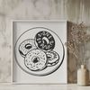 Donut Vector Design Art A digital illustration of a classic donut with a glazed surface, suitable for vector art designs.
