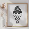 Editable Ice Cream Design An editable digital design of a dessert item featuring a single serving of ice cream.
