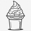 A colorful illustration of a scoop of ice cream, suitable for use in digital designs.