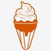 An editable vector graphic design featuring a stylized ice cream dessert.