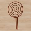 Bold Lollipop Graphic Vector graphic design featuring a stylized lollipop in bold colors and lines.