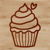 Free Dessert Clipart Image A simple line drawing of a cupcake dessert.