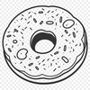 Single Serving Donut Illustration A stylized illustration of a single serving donut on a white background.