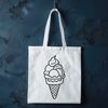 Sweet SVG Ice Cream Design A colorful illustration of a single scoop of ice cream on a cone, suitable for use in crafting and design projects.