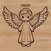 Celestial Being Vector Graphic A stylized illustration of a winged celestial being, suitable for vector-based designs.