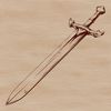 Sword Design in High-Quality SVG Format A high-quality vector illustration of a sword with intricate details, suitable for cutting machines and laser cutters.