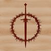 Medieval Sword Design with Thorns A medieval-style sword with thorns along the blade, designed as vector art.