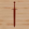 Beautiful Vector Sword Silhouette A simple silhouette of a sword with a sharp blade and hilt, suitable for vector design.