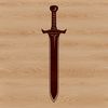 Free Vector Sword Design A sleek, medieval-style sword illustrated as a vector graphic.