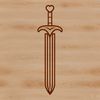 Beautiful Vector Blade Design A stylized illustration of a traditional medieval-style sword with intricate details.