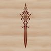 High-Resolution Vector Art of a Sword High-quality SVG design of a sword with sharp details and clean lines.
