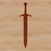 Digital Sword Illustration in Vector Format A detailed digital illustration of a sword in vector format.