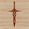 A detailed illustration of a sword, suitable for cutting machine stencils and vector design.