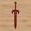 Ornate Sword Design A sleek, ornate sword design suitable for vector graphics and cutting machines.