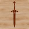 Free Vector Art Weapon A stylized graphic representation of a medieval-style sword in a scalable format.