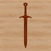 Decorative Sword Design A sharp-edged sword with a metallic design and ornate details.