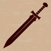 Edgy Vector Sword Design An editable vector design of a sword, suitable for digital and offline cutting applications.