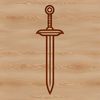 Ornate Blade Design An ornate sword design featuring sharp angles and precise lines.