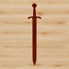 Vector Sword Silhouette Design A vector silhouette of a sword with a simple design, suitable for cutting machine projects.
