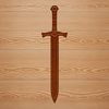 A vector representation of a sharp-edged sword with subtle texture details.