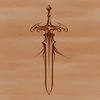 Elegant Sword Clip Art A medieval-style sword design with intricate details, suitable for vector art and cutting machine templates.
