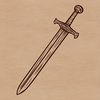 High-Resolution Vector Sword Design A high-resolution digital illustration of a medieval-style sword.