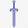 A vector illustration of a sword, suitable for cutting machine designs and laser cutter projects.