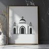 Stylized Vector Synagogue Design A stylized vector illustration of a synagogue building with traditional architectural features.