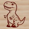 Prehistoric Dino Art A simple line drawing of a baby Tyrannosaurus Rex in prehistoric dinosaur style.