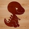 A prehistoric T Rex dinosaur in a cute, stylized design, suitable for vector graphics and digital art.