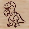 A prehistoric T Rex dinosaur design with love hearts, suitable for vector art and Cricut cutting machine templates.