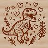 Adorable Prehistoric T Rex Clip Art A prehistoric baby T Rex dinosaur with heart decorations.