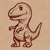 Young T Rex Icon A prehistoric baby dinosaur, a young Tyrannosaurus Rex, depicted in a digital vector format.