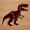 T Rex Illustration for Laser Cutting or Engraving A digital illustration of a T Rex dinosaur in SVG format for cutting machine stencils or laser engraving.