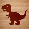 A simple line drawing of a baby Tyrannosaurus Rex, a prehistoric dinosaur.