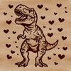 A prehistoric dinosaur, the Tyrannosaurus Rex, designed as a vector art template.