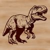 Mighty T Rex Illustration A detailed illustration of a Tyrannosaurus Rex, a prehistoric dinosaur, rendered as vector art.